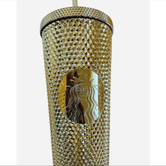 2022 NEW Starbucks Holiday Christmas GOLD Bling Studded Tumbler Venti 24oz FREE - Picture 3 of 5